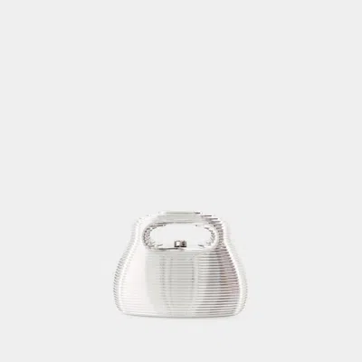 Cult Gaia Mimi Top Handle Clutch In Silver