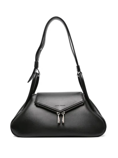Amina Muaddi Small Gemini Shoulder Bag In Black