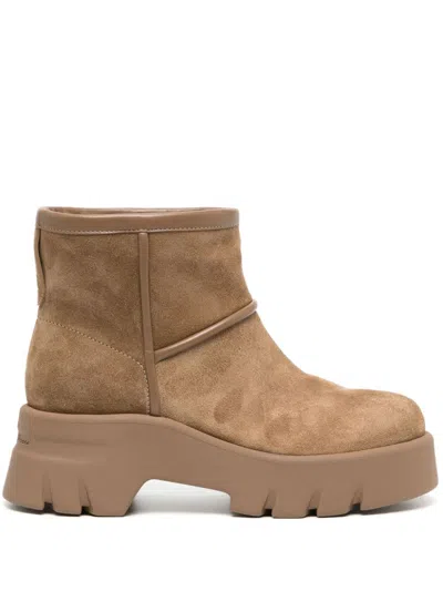 Gianvito Rossi Woman Ankle Boots Khaki Size 7.5 Leather In Camel