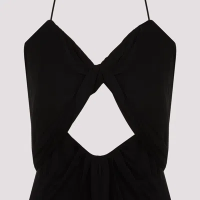 Saint Laurent Backless Halter Dress In Black