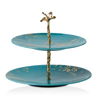 Lenox Sprig & Vine Two Tiered Server In Turquoise
