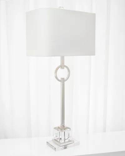 Couture Lamps Elaina Table Lamp, 36.5" In Silver Leaf And Clear Crytsal