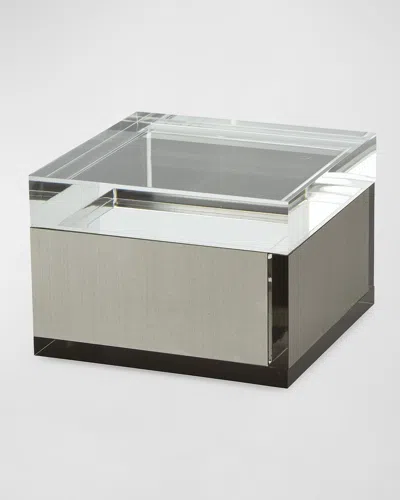 Tizo Design Lucite Square Small Box In Silver,clear