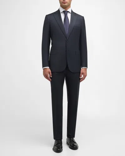 Brioni Men's Wool Pinstripe Suit In Midnight B
