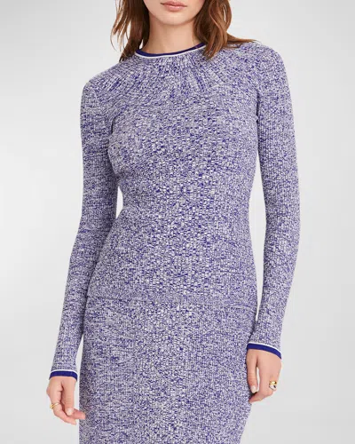 Merlette Flums Crewneck Knit Top In Cobalt Multi