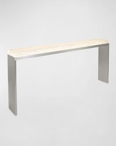 John-richard Collection Edda Console Table In Brushed Nickel