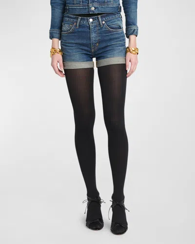 Tom Ford Denim Shorts In Mid Blue