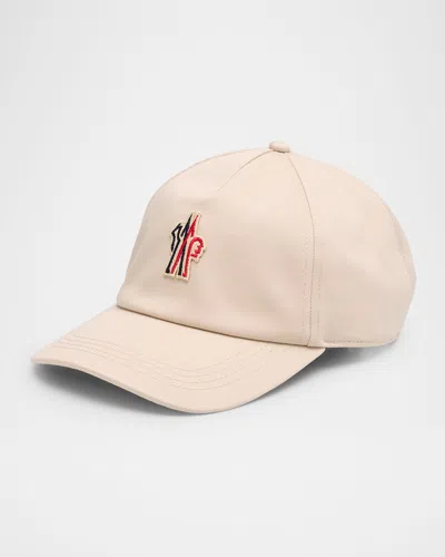 Moncler Men's Logo Patch Baseball Cap In Beige