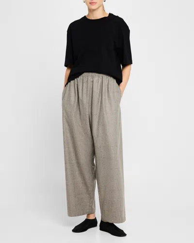 Eskandar Linen Japanese Trousers In Mushroom