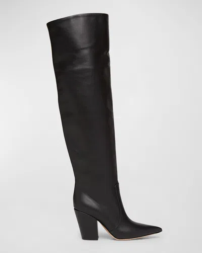 GIANVITO ROSSI CALFSKIN LEATHER OVER-THE-KNEE BOOTS 