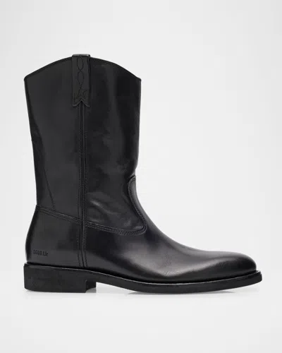 Golden Goose Men's Leather Biker Boots In Black