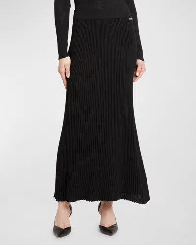 Kiton Crepe Midi Skirt In Blk