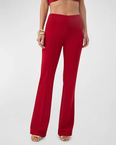 Trina Turk Jacoba High-rise Flare-leg Pants In Roselle Red