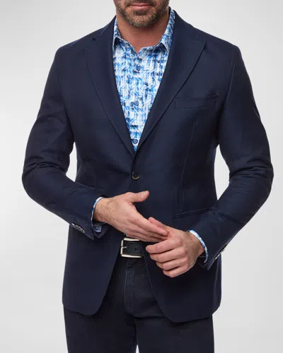 Robert Graham The Jetset Wool Blend Sport Coat With Removable Bib In Navy