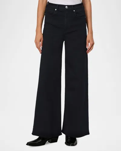 Rag & Bone Womens Logan Mid-rise Wide-leg Stretch-denim Jeans Elenna In Black