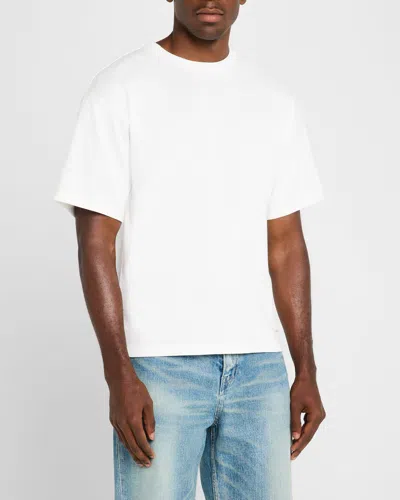 Shop Saint Laurent Men's T-shirt With Logo Patch In White