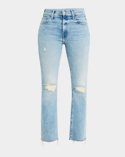 Shop Mother The Insider Crop Step Fray Jeans In Insider Off Limits