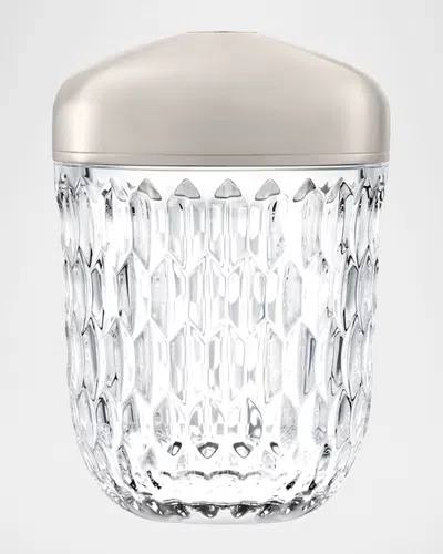 Saint Louis Crystal Folia Mini Portable Lamp, Silver In Silver