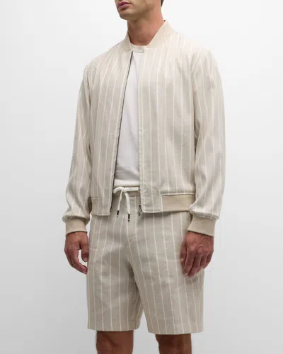 Hugo Boss Boss Linen Jacket In Light Brown
