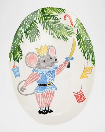 Vietri Nutcrackers Mouse King Medium Oval Platter In Multi