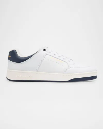 Saint Laurent Low-top Sneakers With Contrast Heel Tab In Neromulticolor