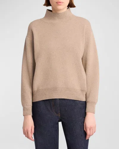 The Row Daverio Cashmere And Silk-blend Sweater In Beige Melange