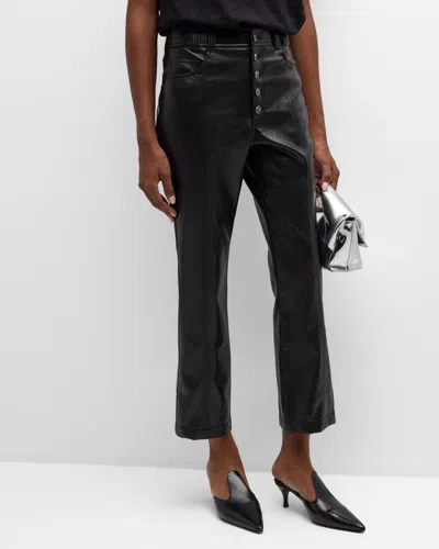Cinq À Sept Wallace Faux Leather Bootcut Ankle Pants In Black