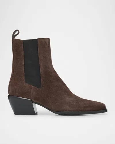 Rag & Bone Brown Joni Chelsea Boots In Blk
