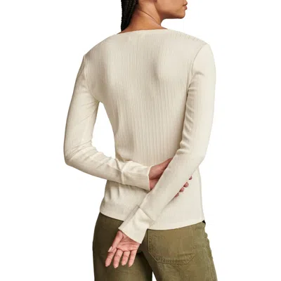 Lucky Brand Rib Button Front Henley In Tofu