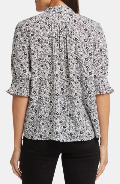 Nydj Pleated Peasant Blouse In Adriana