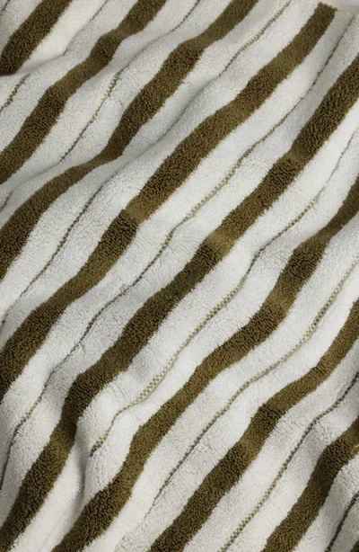 Baina Echo Organic Cotton Bath Mat In Caper / Chalk
