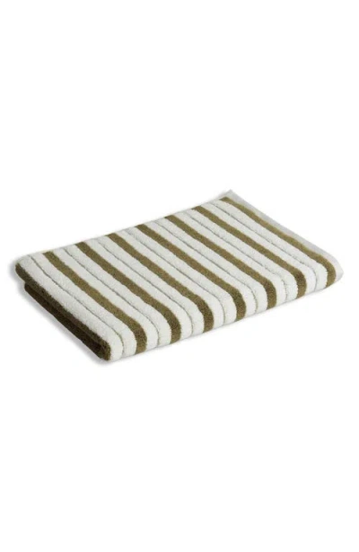 Baina Echo Organic Cotton Bath Mat In Caper / Chalk