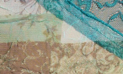 Mistress Rocks Lace & Mesh Miniskirt In Ocean Teal