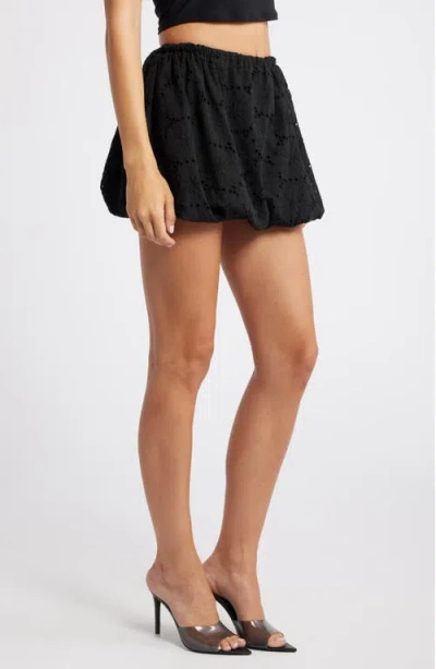 Mistress Rocks Broderie Anglaise Cotton Miniskirt In Black