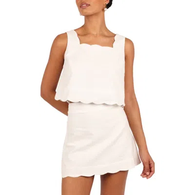 Petal And Pup Petal & Pup Wendie Scalloped Cotton & Linen Tank Top In White