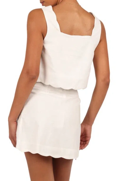 Petal And Pup Petal & Pup Wendie Scalloped Cotton & Linen Tank Top In White