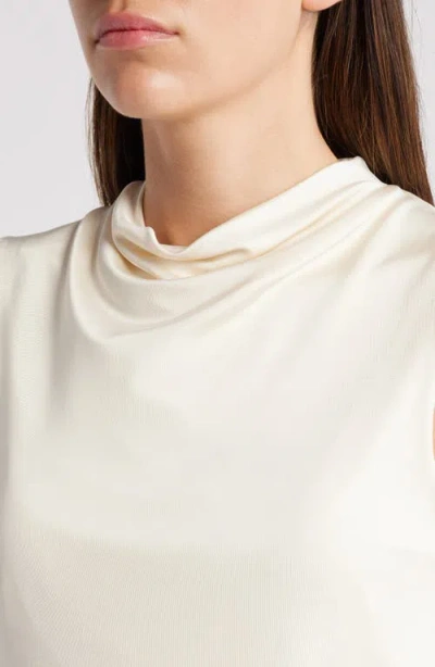 Hugo Boss Boss Esensa Cowl Neck Shell In Soft Cream