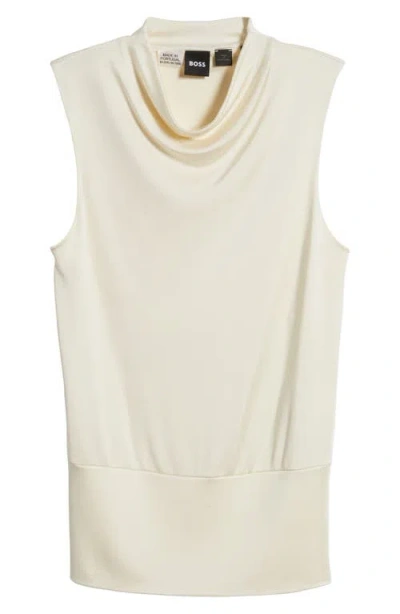 Hugo Boss Boss Esensa Cowl Neck Shell In Soft Cream