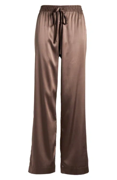 Natori Glamour Satin Pajama Pants In Taupe