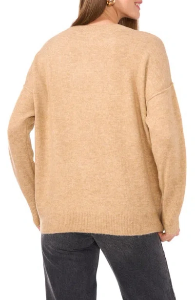 Vince Camuto Star Crewneck Sweater In Latte Hthr