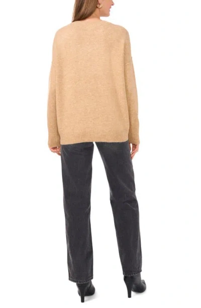 Vince Camuto Star Crewneck Sweater In Latte Hthr