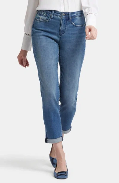 Nydj Petites Margot Girlfriend Jeans In Cascade Wave In Blue
