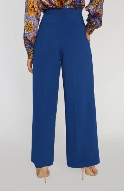 Shop Elie Tahari The Rita Pleated Wide Leg Pants In Twilight