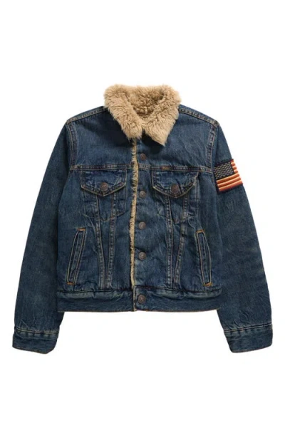 Polo Ralph Lauren Kids' Fleece Lined Denim Trucker Jacket In Wills