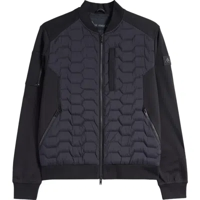 Shop Moose Knuckles Granite Quilted Wind & Water Resistant Down Bomber Jacket In Black