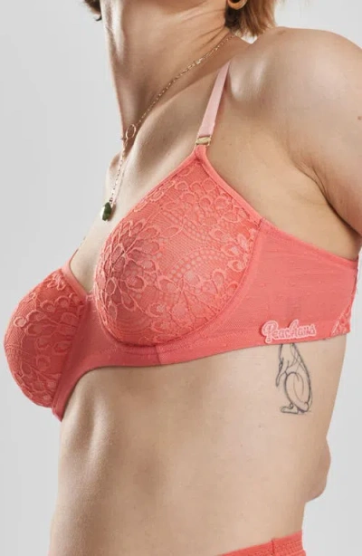 Peachaus Betula Recycled-tulle Underwire Balconette Bra In Canyon Peach