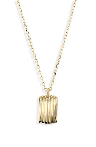Bony Levy 14k Gold Ribbed Bar Pendant Necklace In 14k Yellow Gold