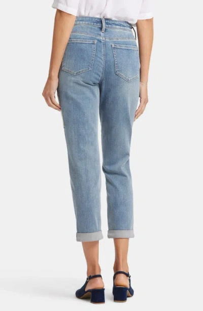 Nydj Margot Embroidered Patch Girlfriend Jeans In Indigo Stream