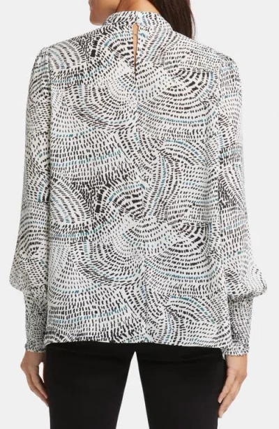 Nydj Britney Print Smocked Top In Mountain Top