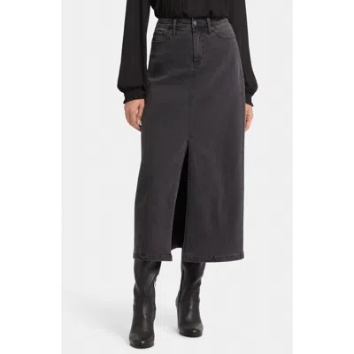 Nydj High Waist Slit Front Denim Maxi Skirt In Cloud Stone